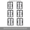 ThruEasi Room Divider - Tribeca 3 Pane Black Primed Clear Reeded Glass Unfinished Door with Single Side