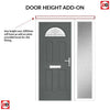 Premium Composite Front Door Set with One Side Screen - Tuscan 1 Danthrope Glass - Shown in Mouse Grey
