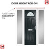 Premium Composite Front Door Set with Two Side Screens - Tuscan 1 Pusan Glass - Shown in Anthracite Grey