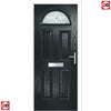 Premium Composite Front Door Set - Tuscan 1 Pusan Glass - Shown in Anthracite Grey