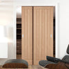 Two Sliding Maximal Wardrobe Doors & Frame Kit - Belize Oak Door - Unfinished