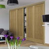 Four Sliding Maximal Wardrobe Doors & Frame Kit - Ely Real American White Oak Veneer Door - Prefinished