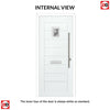 Aruba 1 Urban Style Composite Front Door Set with Abstract Glass - Shown in Anthracite Grey