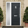 Aruba 1 Urban Style Composite Front Door Set with Single Side Screen - Abstract Glass - Shown in Anthracite Grey