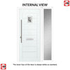 Aruba 1 Urban Style Composite Front Door Set with Single Side Screen - Abstract Glass - Shown in Anthracite Grey