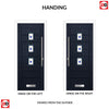 Aruba 3 Urban Style Composite Front Door Set with Kupang Blue Glass - Shown in Blue