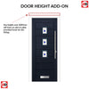 Aruba 3 Urban Style Composite Front Door Set with Kupang Blue Glass - Shown in Blue
