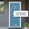 Aruba 3 Urban Style Composite Front Door Set with Diamond Grey Glass - Shown in Pastel Blue