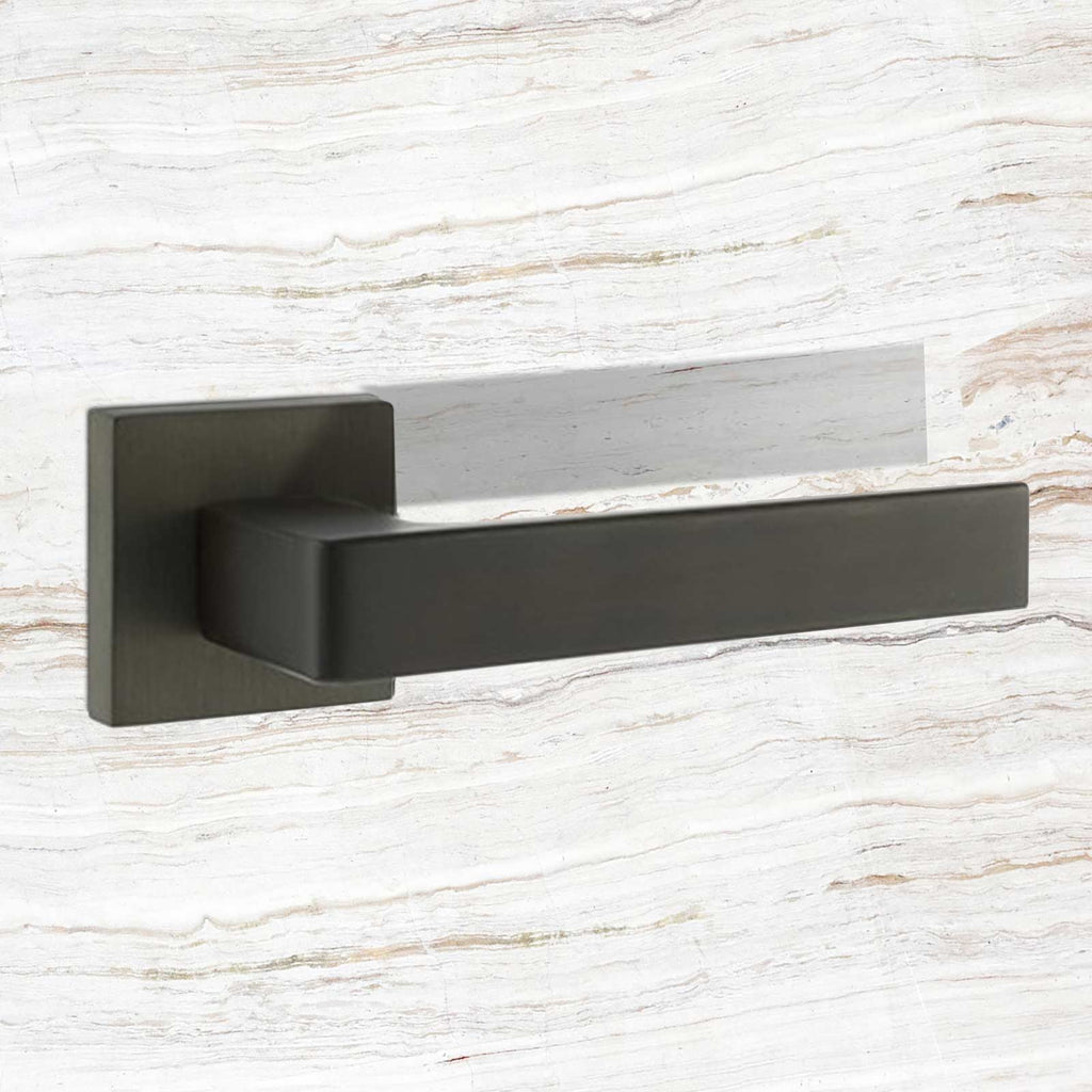 Asti Forme Designer Lever on Minimal Square Rose - Urban Dark Bronze