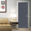 Morningside 5 Panel Solid Wood Internal Door UK Made DD6437 - Eco-Urban® Stormy Grey Premium Primed
