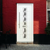 Debonaire 2 Urban Style Composite Front Door Set with Central Jet Glass - Shown in White