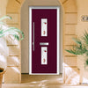 Seville 2 Urban Style Composite Front Door Set with Kupang Red Glass - Shown in Purple Violet