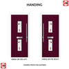 Seville 2 Urban Style Composite Front Door Set with Kupang Red Glass - Shown in Purple Violet