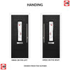 Tortola 1 Urban Style Composite Front Door Set with Murano Red Glass - Shown in Black