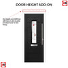 Tortola 1 Urban Style Composite Front Door Set with Murano Red Glass - Shown in Black