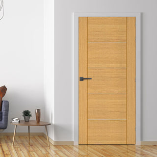 Image: Valencia Flush Oak Internal Door - Prefinished