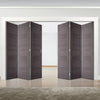 Six Folding Doors & Frame Kit - Vancouver Flush Ash Grey 3+3 - Prefinished