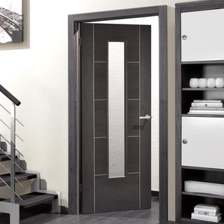 Image: Contemporary grey glazed interior door