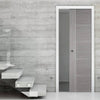 Light Grey Vancouver Single Evokit Pocket Door - Prefinished