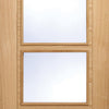 Vancouver Oak 4 Pane Fire Door - Clear Glass - 1/2 Hour Fire Rated - Prefinished
