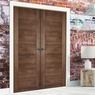 Image: Laminate Vancouver Walnut Door Pair - Prefinished