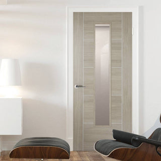 Image: Contemporary grey glazed interior door