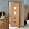 Bespoke Vancouver Oak 4LS Door Diamond Lined Clear Glass - Prefinished