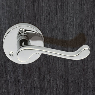 Image: DL56 Victorian Scroll Lever Latch Handles on Round Rose - 3 Finishes