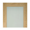 Walden Real American Oak Veneer Double Evokit Pocket Door Detail - Frosted Glass - Unfinished