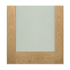 Walden Real American Oak Veneer Double Evokit Pocket Door Detail - Frosted Glass - Unfinished