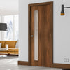 Walnut veneer glazed interior door