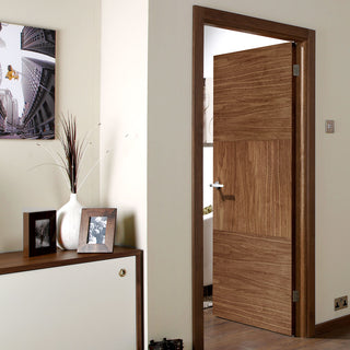 Image: Tres Walnut Flush Fire Door - 30 Minute Fire Rated - Prefinished
