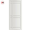 Top Mounted Black Sliding Track & Solid Wood Door - Eco-Urban® Leith 9 Panel Solid Wood Door DD6316 - Cloud White Premium Primed