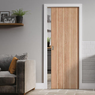Image: Wexford Oak Panel Evokit Pocket Fire Door - 30 Minute Fire Rated