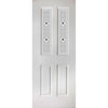 White PVC grainger door with grained faces black fusion style toughened glass