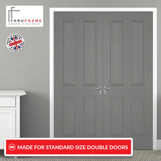Image: Made to Size Double Interior White Primed Door Lining Frame