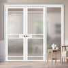Room Divider - Handmade Eco-Urban® Sheffield Door Pair DD6312F - Frosted Glass - Premium Primed - Colour & Size Options