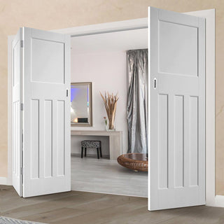 Image: Three Folding Doors & Frame Kit - DX30's 2+1 Folding Panel Door - White Primed