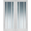 Worcester White Primed Door Pair - Clear Glass