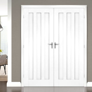 Image: Idaho Panel Fire Door Pair - 1/2 Hour Fire Rated - White Primed