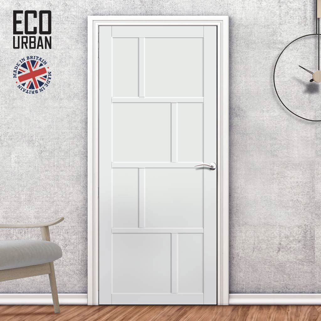 Kochi 8 Panel Solid Wood Internal Door UK Made DD6415 - Eco-Urban® Cloud White Premium Primed