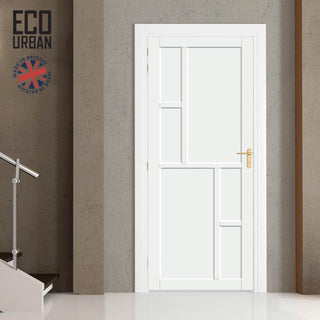 Image: Cairo 6 Panel Solid Wood Internal Door UK Made DD6419 - Eco-Urban® Cloud White Premium Primed