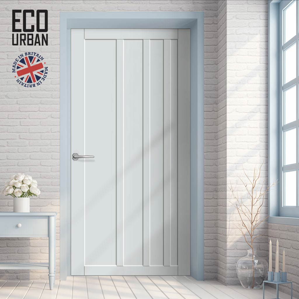 Malmo 4 Panel Solid Wood Internal Door UK Made DD6401 - Eco-Urban® Cloud White Premium Primed