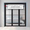 Room Divider - Soho 4 Pane Charcoal Clear Glass - Prefinished Double Doors with Single Side