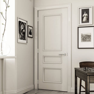 Image: Bespoke Windsor White Primed Panel Internal Door