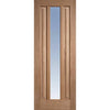 Saturn Tubular Stainless Steel Sliding Track & Kilburn 1 Pane Oak Double Door - Clear Glass - Unfinished