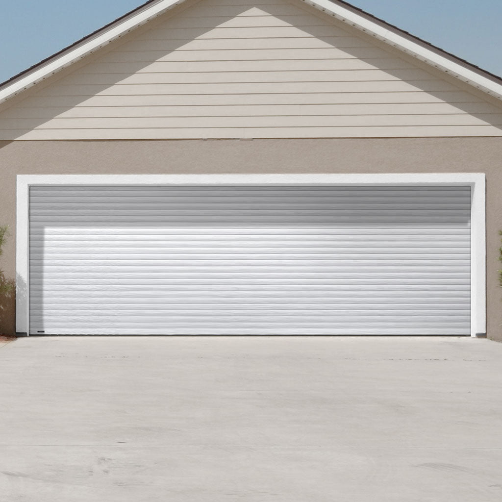 Gliderol Electric Insulated Roller Garage Door from 4711 to 5320mm Wide - Laminated Woodgrain White