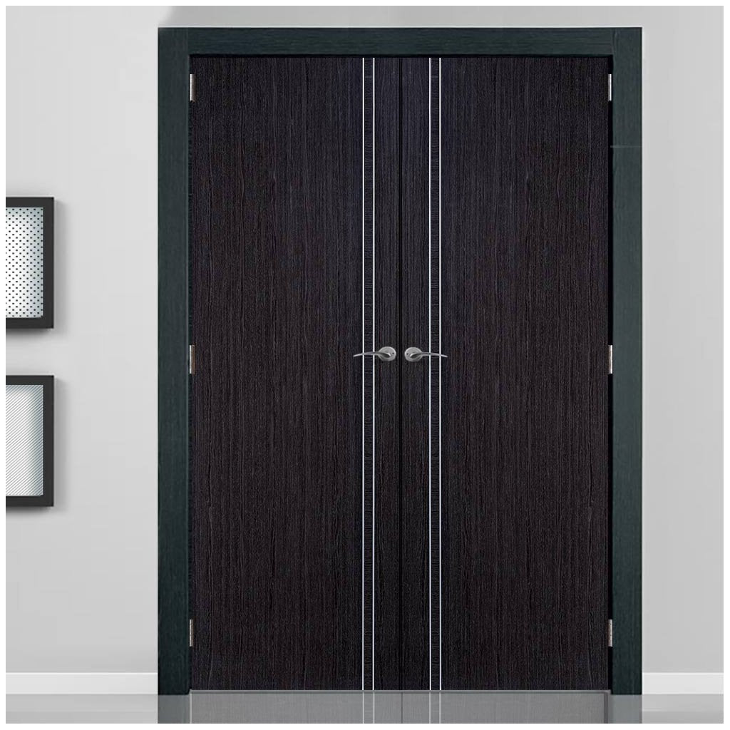 LPD Joinery Bespoke Fire Door Pair, Ash Grey Zanzibar Pair - 1/2 Hour Fire Rated - Prefinished