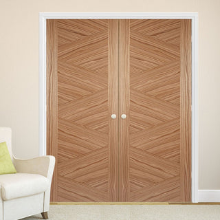 Image: LPD Joinery Bespoke Zeus Walnut Flush Door Pair - 1/2 Hour Fire Rated Fire Door Pair - Prefinished