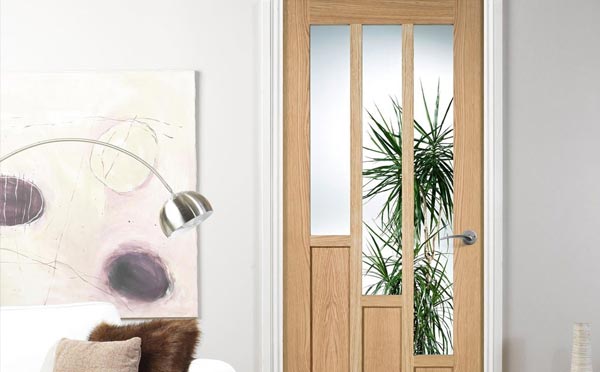 Coventry Internal Oak door with Clear Glass